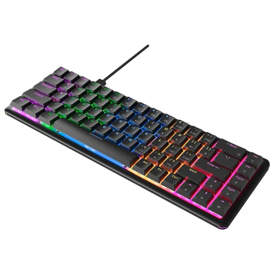 Rampage Tastatura REBEL Black Low Profile Gaming RED SWITCH US/ENGLISH RGB