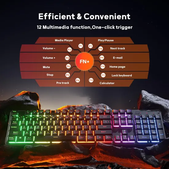 Redragon Tastatura Netherbane K521 RGB Wired Black Gaming