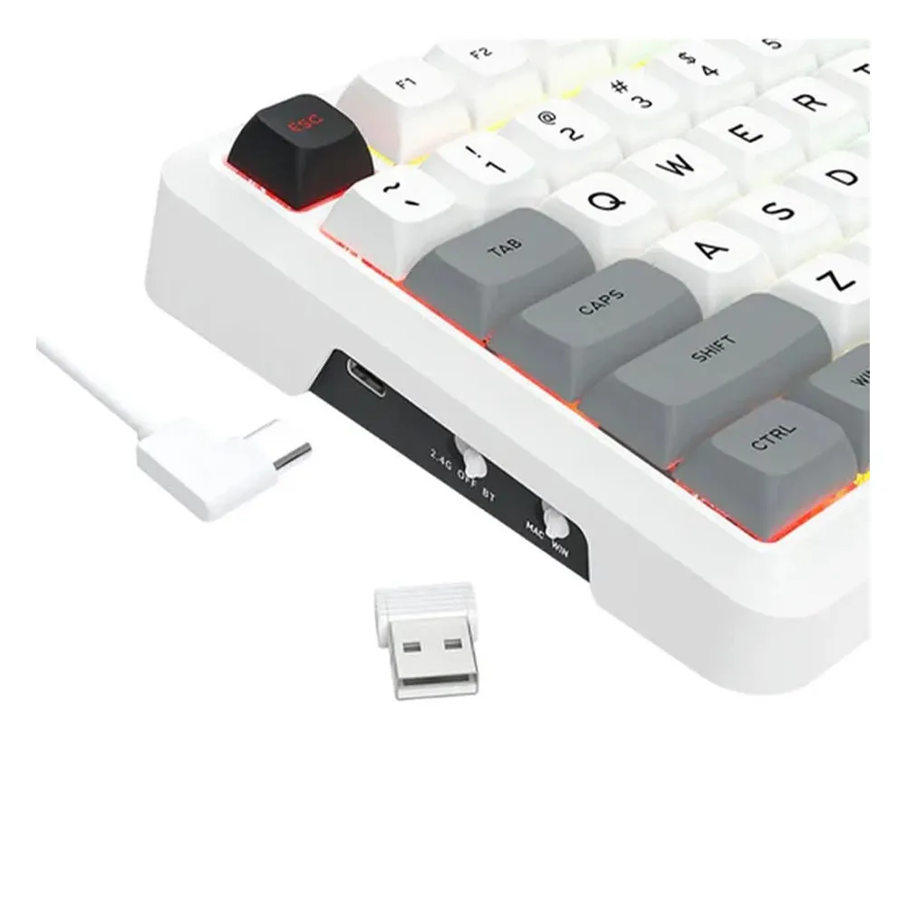 Redragon Tastatura Bragi Pro MK688 Wired&2.4G&BT White