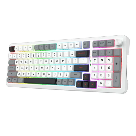 Redragon Tastatura Bragi Pro MK688 Wired&2.4G&BT White