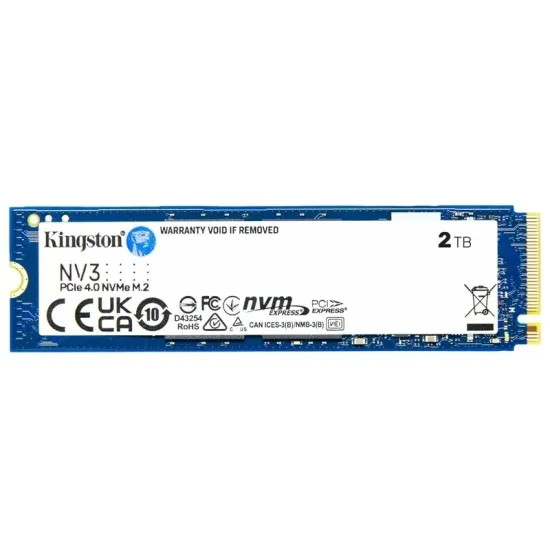 Kingston NV3 NVMe M.2 SSD 2TB up to 6000 / 5000MB / s Read / Write, NVMe PCIe Gen 4.0 x 4 Lanes