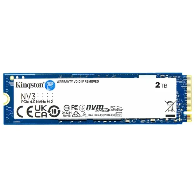 Kingston NV3 NVMe M.2 SSD 2TB up to 6000 / 5000MB / s Read / Write, NVMe PCIe Gen 4.0 x 4 Lanes