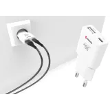 Swissten Travel Charger Slim GaN USB-C / USB 30W - White