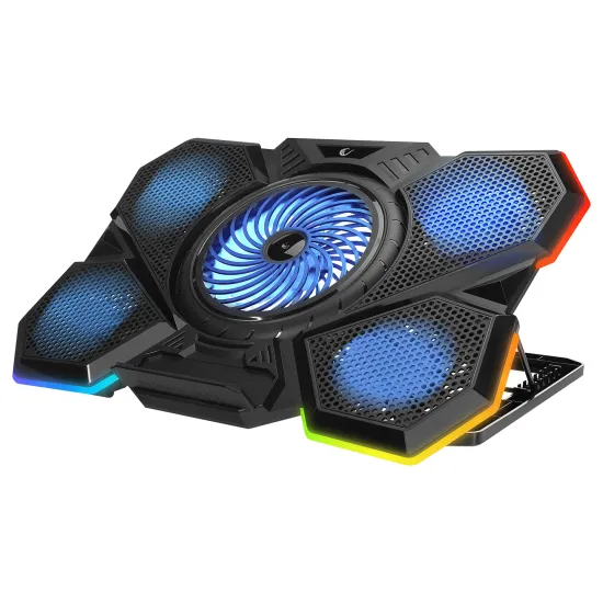 Rampage Cooling stand AD-RC13 BELLATRIX 5 Fan RGB, 2x USB, 15-17