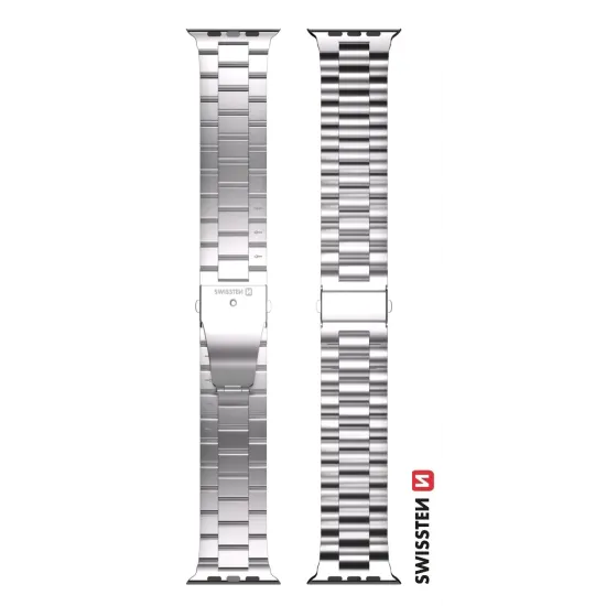 Swissten Metal band for Apple watch, silver (42, 44, 45, 49) mm