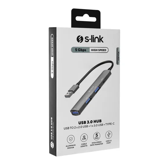 S-Link HUB SW-U322 2x USB 2.0, 1x USB 3.0, 1x USB Type-c