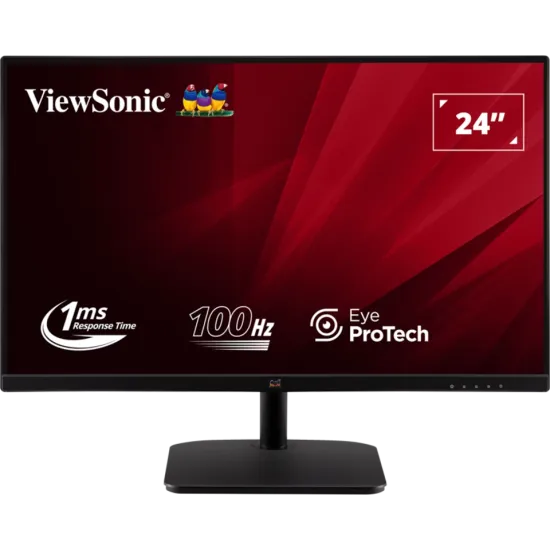 ViewSonic Monitor 23.8 VA2432-H-2, 1920x1080(FHD), IPS panel, 100Hz, 1 ms, 1000:1, 250 cd/m², HDMI + VGA, zvucnici ne, hub ne, V