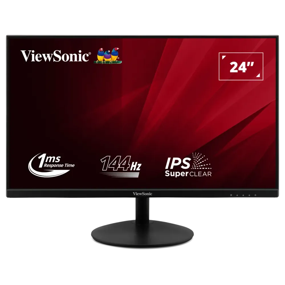 ViewSonic Monitor 24 VA24E2-H, 1920×1080 (FHD), IPS panel, 100Hz, 1 ms (MPRT), 1000:1, 250 cd/m², Adaptive Sync (VRR), HDMI + VG