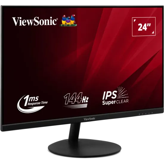 ViewSonic Monitor 24 VA24E2-H, 1920×1080 (FHD), IPS panel, 100Hz, 1 ms (MPRT), 1000:1, 250 cd/m², Adaptive Sync (VRR), HDMI + VG