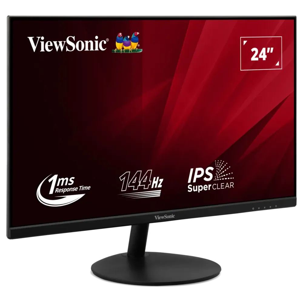 ViewSonic Monitor 24 VA24E2-H, 1920×1080 (FHD), IPS panel, 100Hz, 1 ms (MPRT), 1000:1, 250 cd/m², Adaptive Sync (VRR), HDMI + VG
