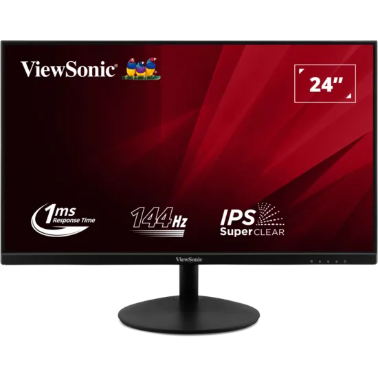 ViewSonic Monitor 24 VA24E2-H, 1920×1080 (FHD), IPS panel, 100Hz, 1 ms (MPRT), 1000:1, 250 cd/m², Adaptive Sync (VRR), HDMI + VG