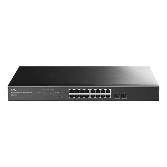 CUDY Switch GS1016ES2, 16x 10/100/1000Mbps RJ45 ports + 2x 1.25G SFP, Managed, SNMP, Metal, Rackmount