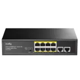 CUDY Switch FS1010PG, 8x 10/100/1000Mbps RJ45 ports + 2x Uplink GbE, 120W PoE, Metal