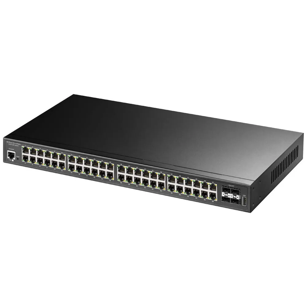 CUDY Switch GS2048PS4-720W 48x 10/100/1000Mbps RJ45 ports + 4x 10G SFP+, 720W PoE, Metal, Rackmount