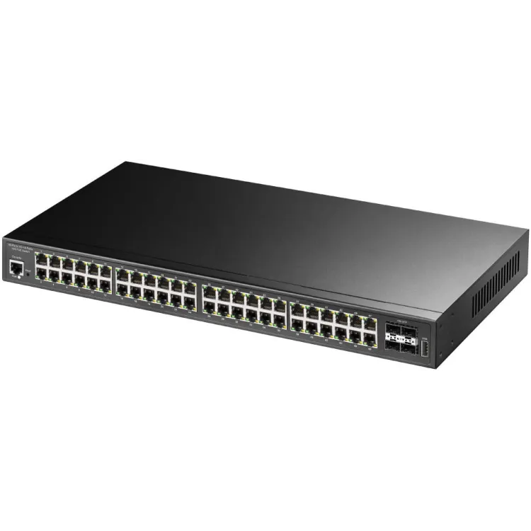 CUDY Switch GS2048PS4-720W 48x 10/100/1000Mbps RJ45 ports + 4x 10G SFP+, 720W PoE, Metal, Rackmount