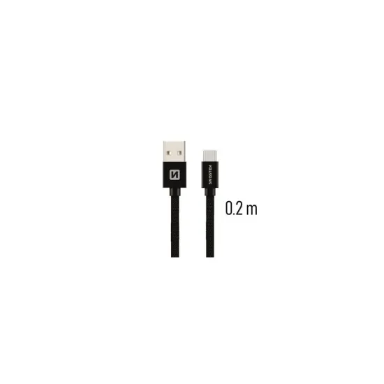 Swissten DATA CABLE TEXTILE USB / USB-C 0.2 M BLACK