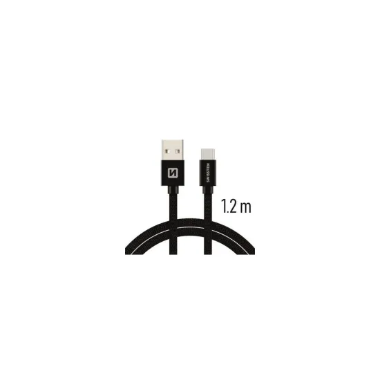 Swissten DATA CABLE TEXTILE USB / USB-C 1.2 M BLACK