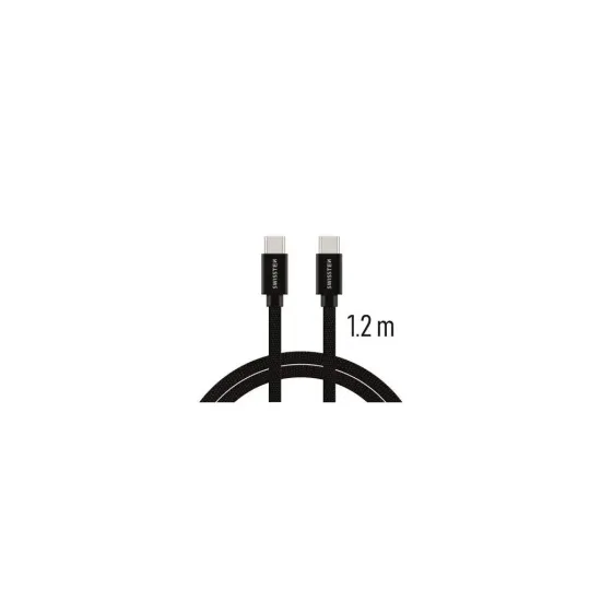 Swissten DATA CABLE TEXTILE USB-C / USB-C 1.2 M BLACK