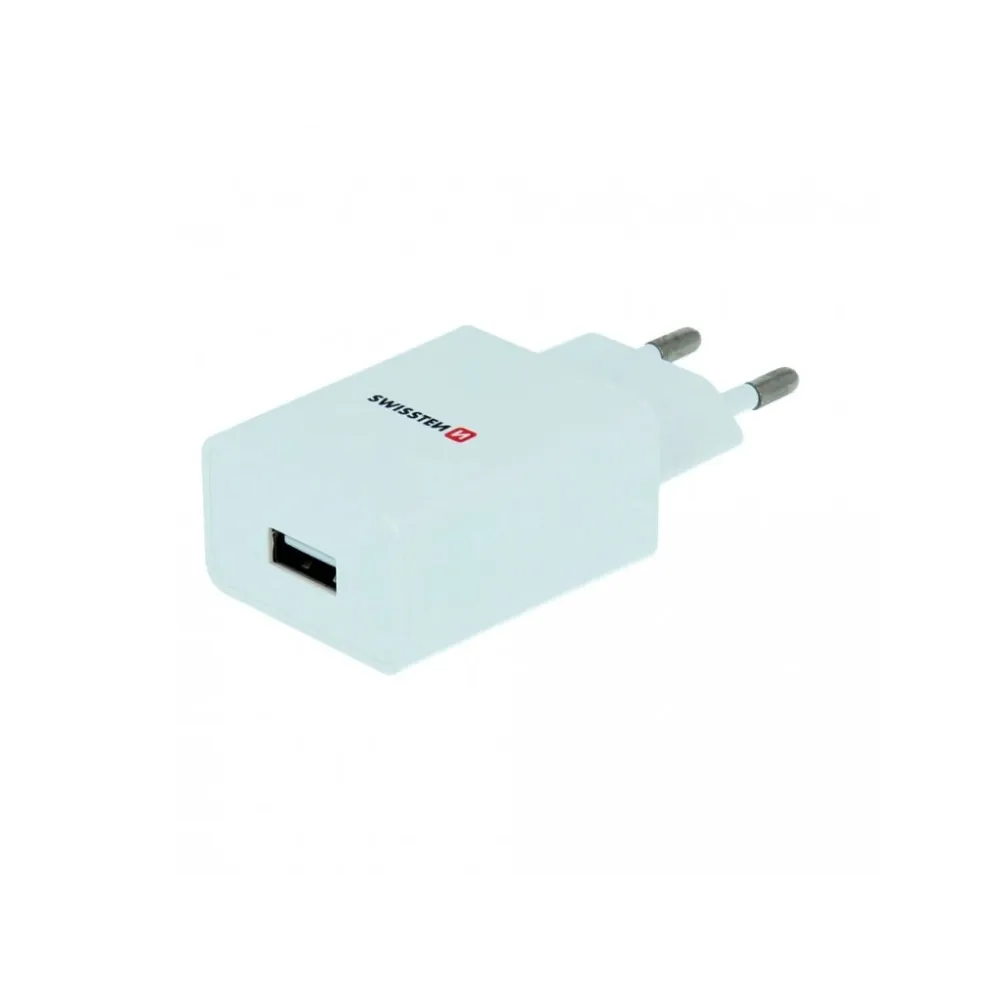 Swissten TRAVEL CHARGER SMART IC WITH 1x USB 1A POWER + DATA CABLE USB / LIGHTNING 1,2 M WHITE