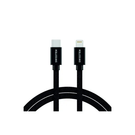Swissten DATA CABLE TEXTILE USB-C / LIGHTNING 2,0 M BLACK