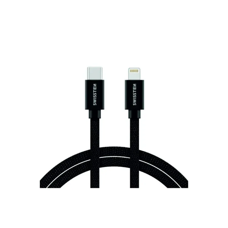 Swissten DATA CABLE TEXTILE USB-C / LIGHTNING 2,0 M BLACK