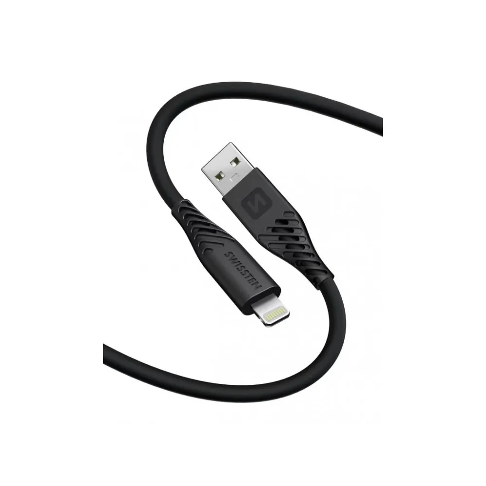 Swissten DATA CABLE SOFT SILICONE USB / LIGHTNING 1.5 M 30W BLACK