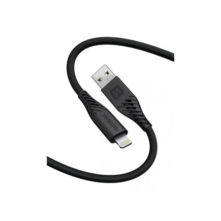 Swissten DATA CABLE SOFT SILICONE USB / LIGHTNING 1.5 M 30W BLACK