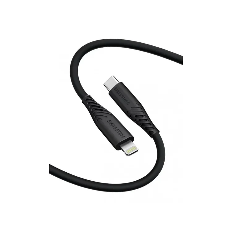Swissten DATA CABLE SOFT SILICONE USB-C / LIGHTNING 1.5 M 30W BLACK