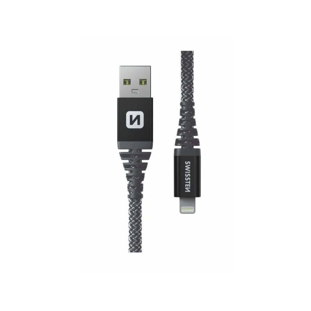 Swissten DATA CABLE KEVLAR USB / LIGHTNING 1.5 M ANTRACIT