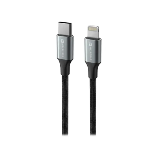Swissten DATA CABLE KEVLAR USB-C / LIGHTNING 1.5 M ANTRACIT