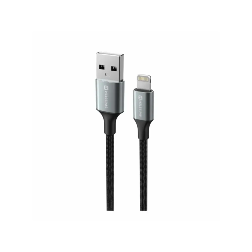 Swissten DATA CABLE TEXTILE II USB / LIGHTNING 1,5 M BLACK