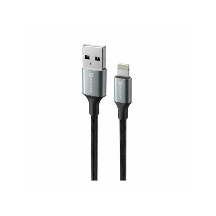 Swissten DATA CABLE TEXTILE II USB / LIGHTNING 1,5 M BLACK