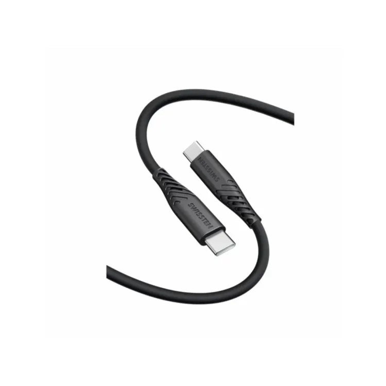 Swissten DATA CABLE SOFT SILICONE USB-C / USB-C 0,4 M BLACK
