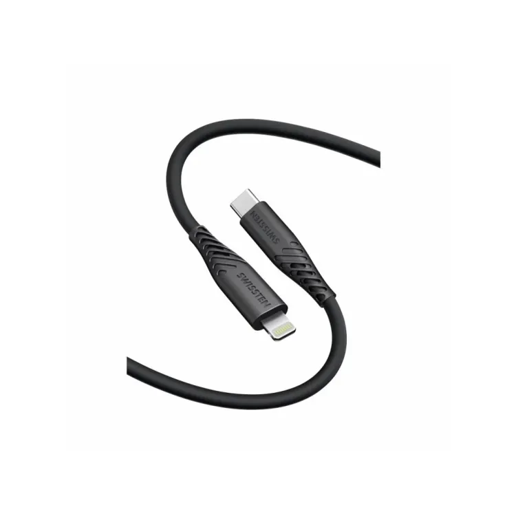 Swissten DATA CABLE SOFT SILICONE USB-C / LIGHTNING 0,4 M BLACK