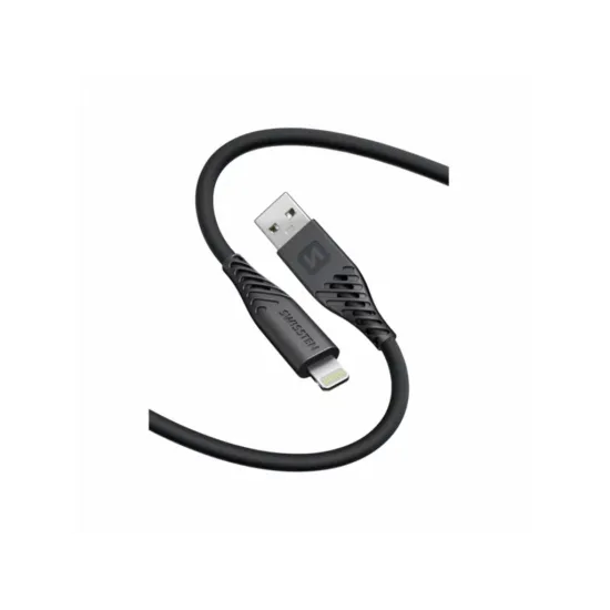 Swissten DATA CABLE SOFT SILICONE USB-A / LIGHTNING 0,4 M BLACK