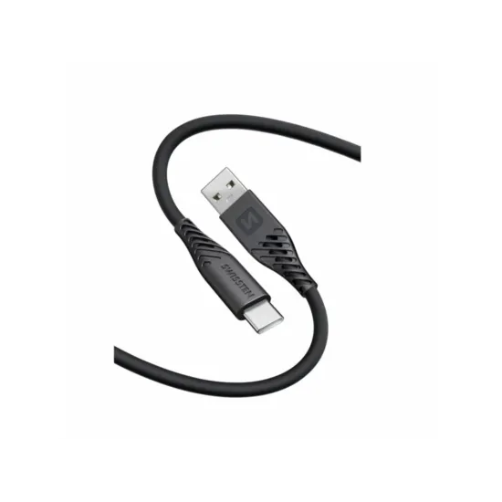 Swissten DATA CABLE SOFT SILICONE USB / USB-C 0,4 M BLACK