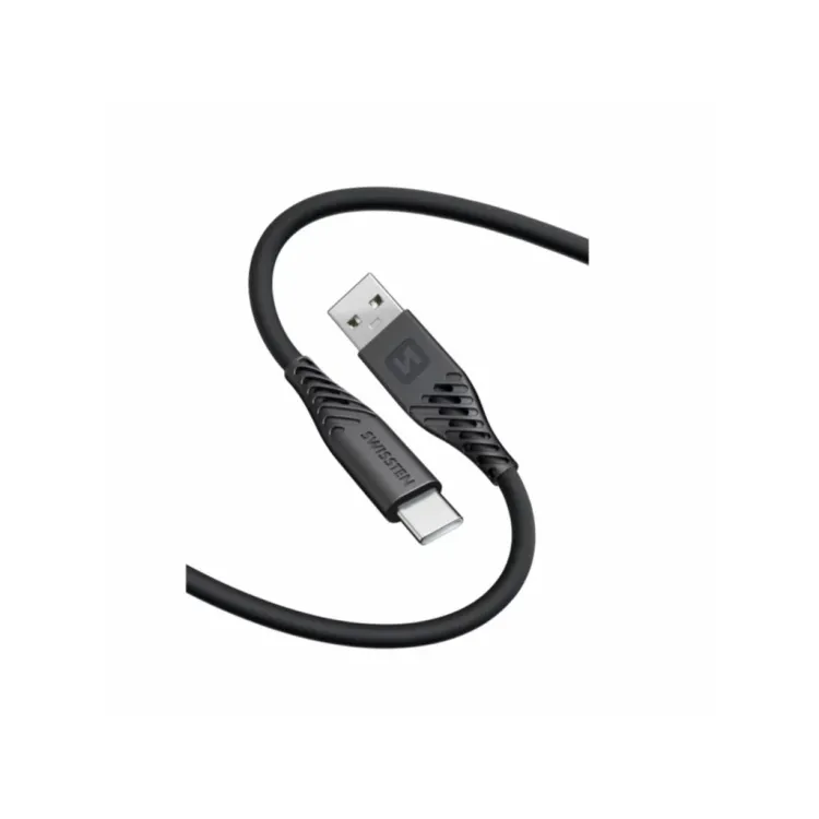 Swissten DATA CABLE SOFT SILICONE USB / USB-C 0,4 M BLACK