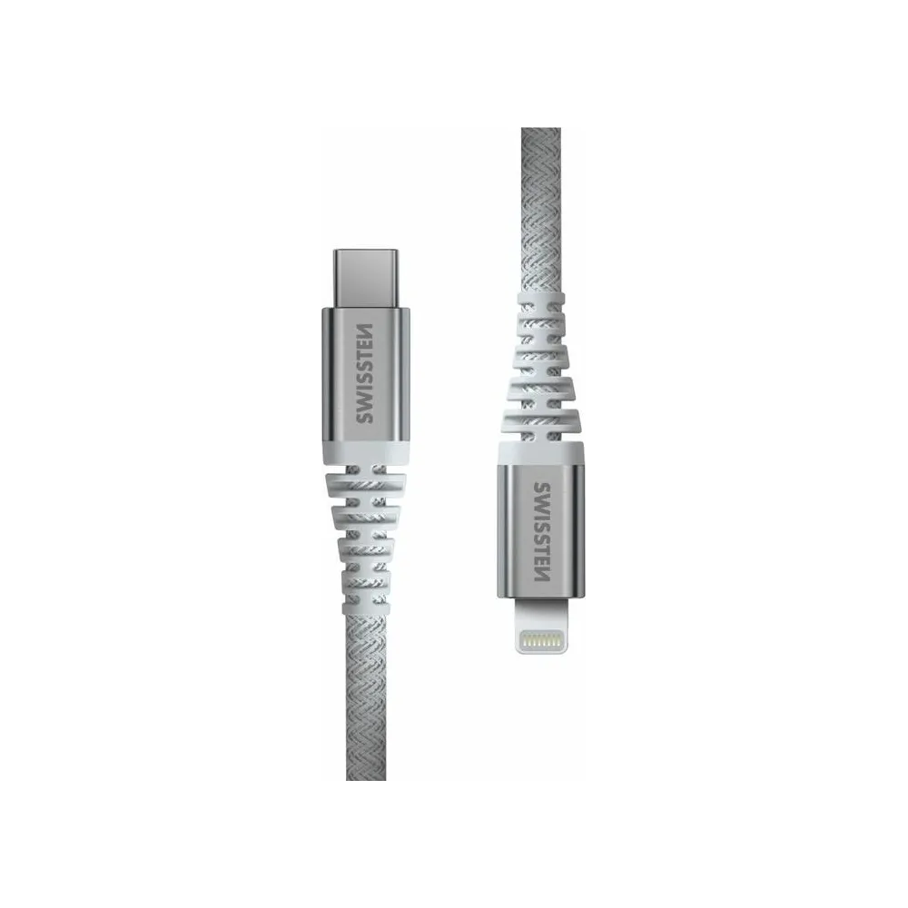 Swissten DATA CABLE KEVLAR USB-C / LIGHTNING 1.5 M WHITE