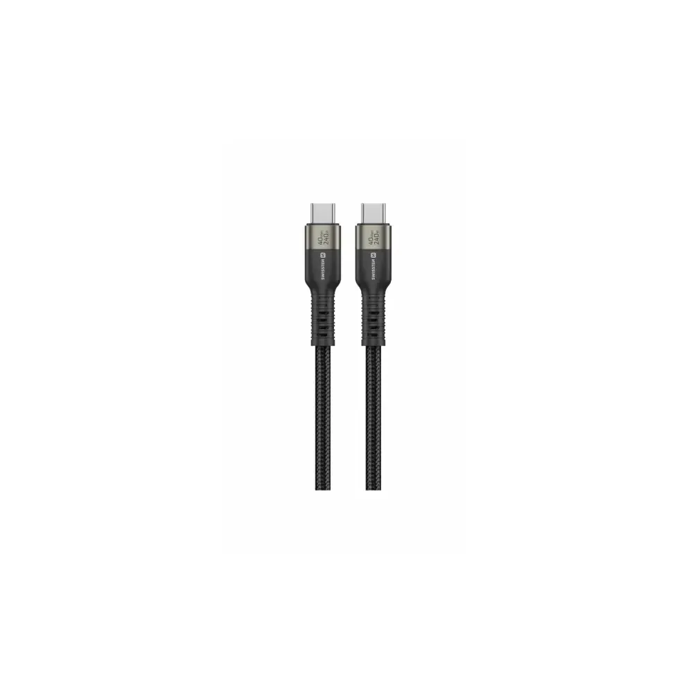 Swissten DATA VIDEO CABLE USB 4.0, USB-C 240W, 8K@60Hz, 40 Gb/s, TB3 & TB4, 0,5 M BLACK