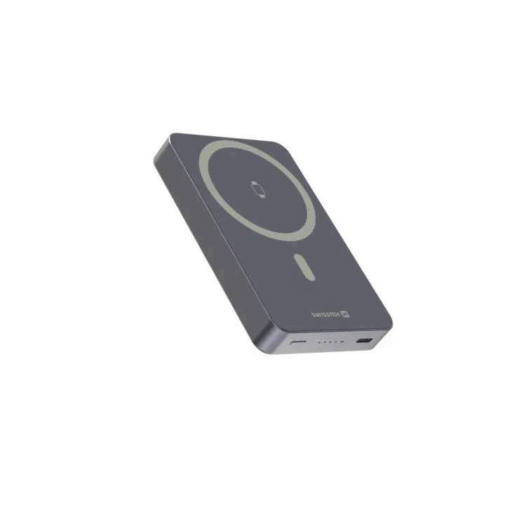 Swissten POWER BANK FUSION 10000 mAh WITH APPLE WATCH CHARGER (MagSafe compatible) SILVER