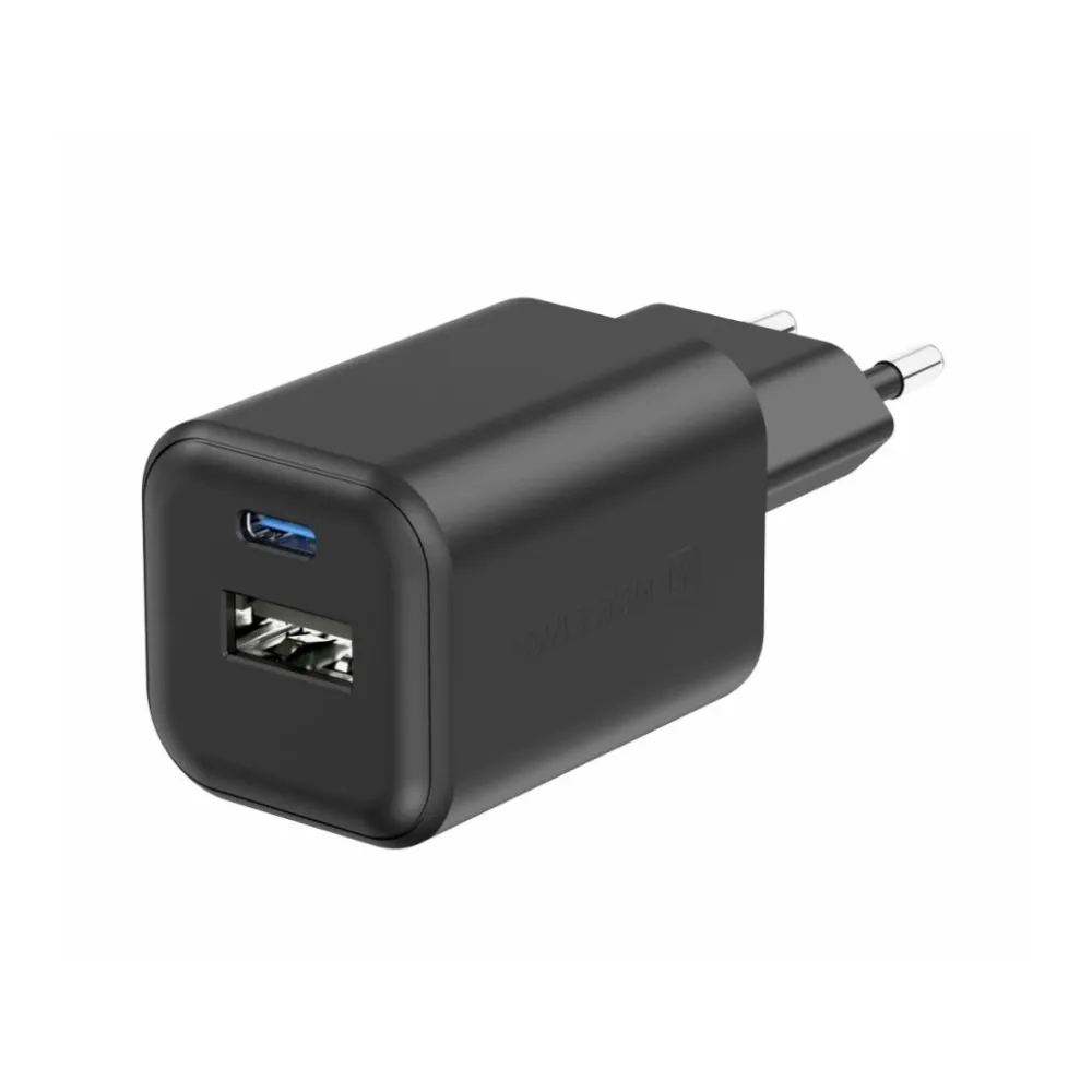 Swissten TRAVEL CHARGER EDGE GaN 1x USB-C PD 35W + 1x USB-A 18W QC BLACK