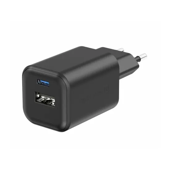 Swissten TRAVEL CHARGER EDGE GaN 1x USB-C PD 45W + 1x USB-A 18W QC BLACK
