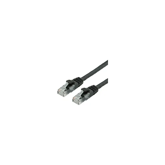 VALUE Cat.6 (Class E) UTP kabl, U/UTP, halogen-free, LS0H, 1m, crni